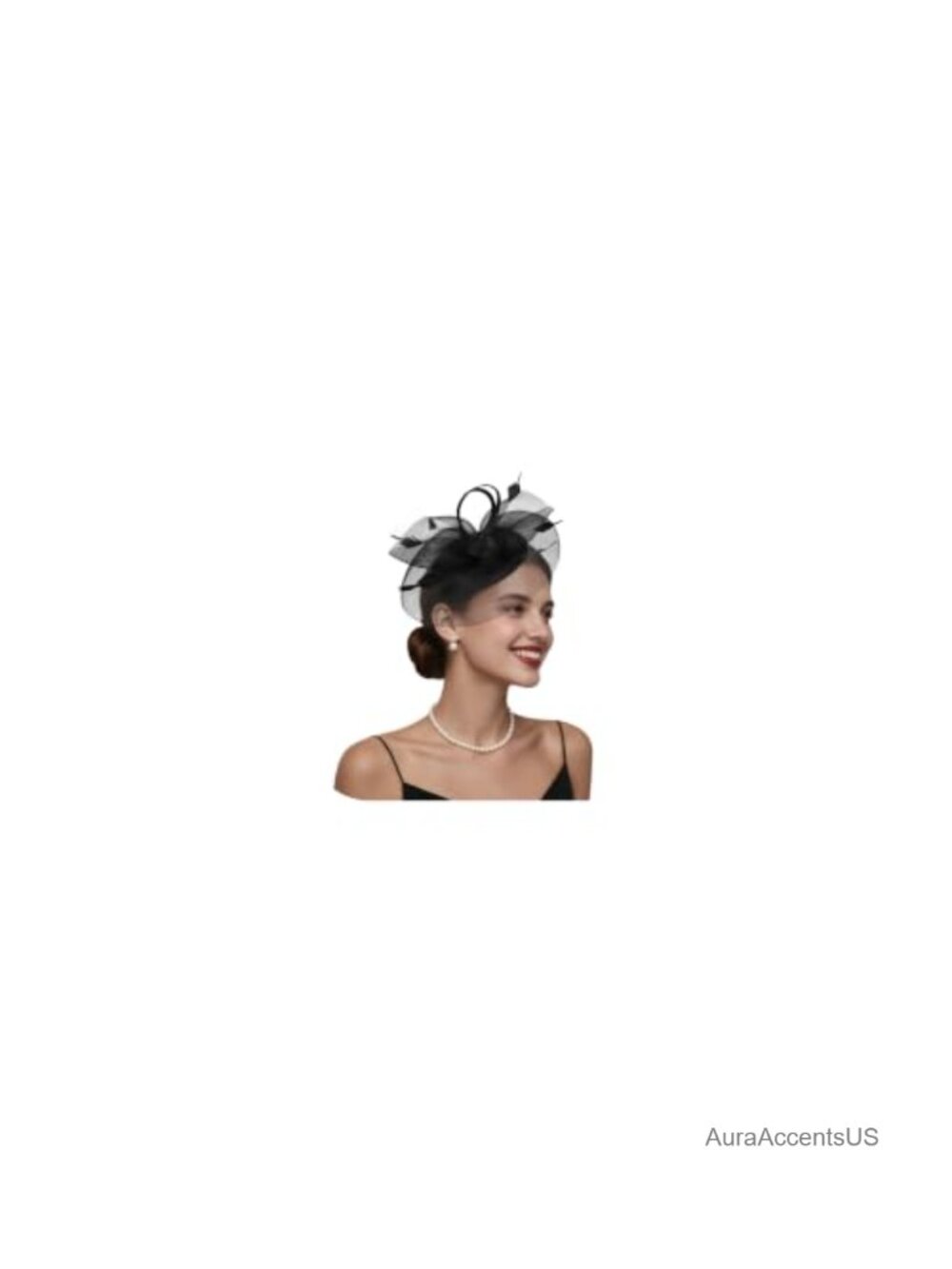 Fascinator Hat with Feathers Flower Mesh Veil Headband Hair Clip